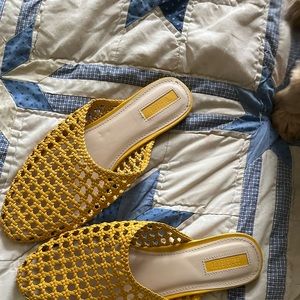 Yellow slip ons